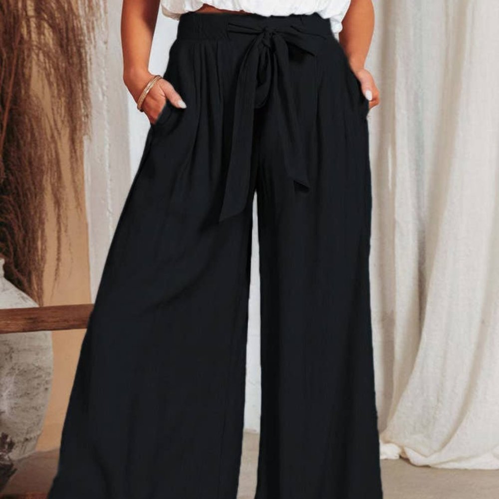 Casual Style High Waisted Wide Leg Pants - Picture 7 of 10